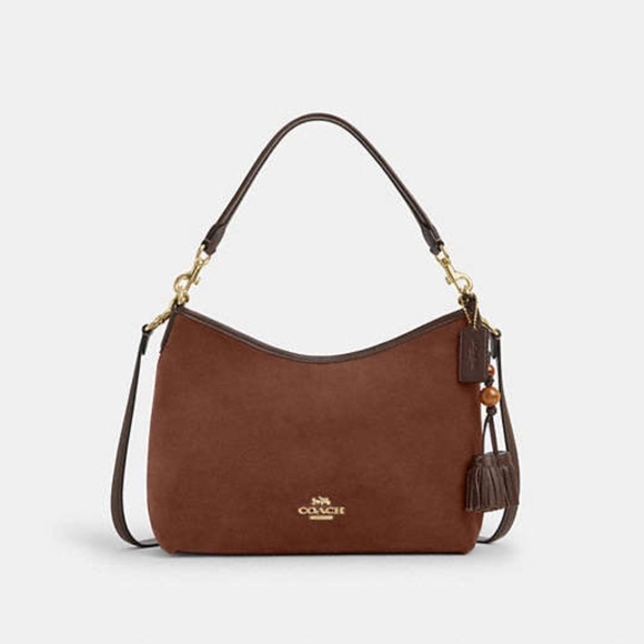 Coach Laurel Large Suede Shoulder Bag With Tassels New with tags NWT - Picture 1 of 8